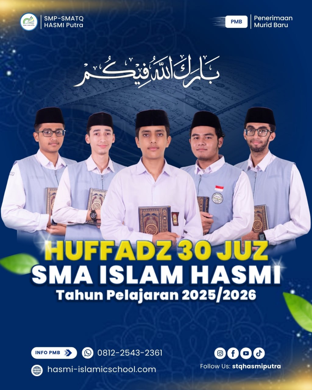 Mahkota Kemuliaan: Lima Siswa SMATQ HASMI Putra Raih Prestasi Hafal 30 Juz Al-Qur’an